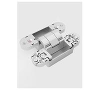 Hidden Door Hinge, 2 Pcs Hidden Hinges with 180 Degree Opening, Concealed Hinge 3 Way Adjustable Silent Invisible Hinges for Doors(Silver,160 * 28mm)