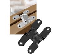 Hidden Door Hinge - 2Pcs Invisible Heavy Duty for Wood Doors,180 Degree Alloy Concealed Cabinets Hinges for DIY Gates,Kitchen(B,05)