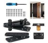 Hidden Door Hinge, 570LBS Load-Bearing Thickened Solid Alloy Steel - 360° Rotation Hidden Pivot Hinge for Bookcase, Invisible Hinges for Secret Door or MurphyDoor Bookcase