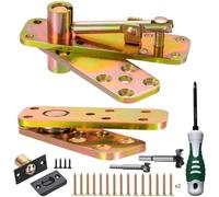 Hidden Door Hinge,570Lbs Load-Bearing Thickened Solid Stainless Steel - Heavy Duty 360° Swinging Pivot Hinge for Secret Doors, Bookcase, Murphy & Shelf Doors - Includes Hardware Kit Fancy Gold