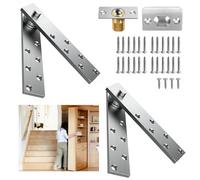 Hidden Door Hinge,Door Pivot Hinges for Hidden Door Bookcase Heavy Side Type (Silver, Big 1PCS)