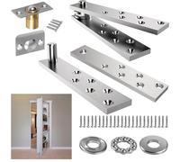 Hidden Door Hinge Pivot Hardware 360 Degree Rotation Murphy Bookcase, Heavy Duty Hinge Kit for Max 300 lbs, Secret Door Hinges (Silver)