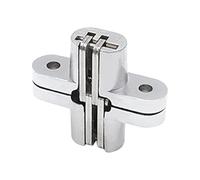 Hidden Door Hinge | Steel & Zinc Alloy, 8 x 8 x 5 cm, Silver | Hidden Security Hinge for Folding Door, Wardrobe | Invisible Cross Lock