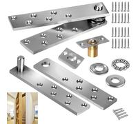 Hidden Door Hinges Bookshelves, Pivot Door Hidden Hinges 360° Rotation Heavy Duty Pivot Hinge, Invisible Door Hinges Stainless Steel Swing Door Pivot Hinges Max 300Lb for Bookcase Secret Doors