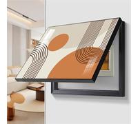 Hidden Electrical Panel Cover, PS frame, Modern Breaker Meter Box, Decorative Painting Fuse Box, Wall Mounted, for Living Room Home Office(F,60 * 50cm)