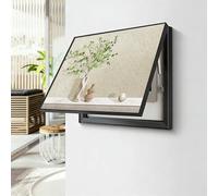 Hidden Electricity Meter Box Decorative Painting, Electrical Panel Cover for Home Decor, Breaker Box Pegboard Protection Cover, Crystal Film Surface(Black 6,70 * 50cm/27.5 * 19.7in)