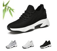 Hidden Elevator Sneakers Breathable Mesh Lightweight Athletic Shoes Casual Walking Training Sports Shoes (Black,39EU)
