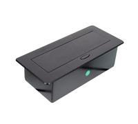 Hidden Embedded Desktop Power Socket, Pop-Up Multi-Function Universal Three-Hole Socket, B+Type-C Socket, Aluminum Alloy,Black