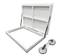 Hidden Floor Hatch - Seamless Basement Entry Door Heavy Duty Concealed Access Cover with Suction Cup Opener Cellar Door (White 32"x27")