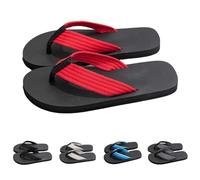 Hidden Flops, Hidden Flip Flop, Quick-Dry Flip Flop, Women, Men, Toe Separator, Funny Footprint Slippers, Non-Slip Slippers, Casual Summer Beach Freely Series, Red 2, 6 UK