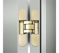 Hidden Folding Self Closing Hinge Three-Dimensional Adjustable Invisible Wooden Door 180° Opening Concealed Gate Fittings Hinge Hinges(Gold)