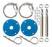 Hidden for bonnet Lock Kit Stainless Steel Anti-Rust Design Hidden(Blue)
