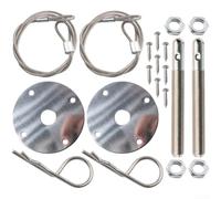 Hidden for bonnet Lock Kit Stainless Steel Anti-Vibration Hidden(Silver)
