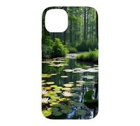 Hidden Forest Pond Water Lily Woodland Landscape Artwork Case for iPhone 14 Plus