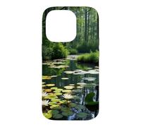 Hidden Forest Pond Water Lily Woodland Landscape Artwork Case for iPhone 14 Pro