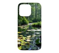 Hidden Forest Pond Water Lily Woodland Landscape Artwork Case for iPhone 15 Pro Max