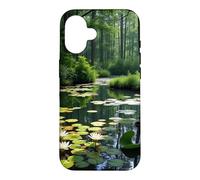 Hidden Forest Pond Water Lily Woodland Landscape Artwork Case for iPhone 16