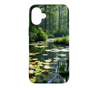 Hidden Forest Pond Water Lily Woodland Landscape Artwork Case for iPhone 16 Plus