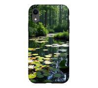 Hidden Forest Pond Water Lily Woodland Landscape Artwork Case for iPhone XR