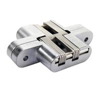 Hidden Gate Hinge Stainless Steel Invisible Hinges Concealed Barrel Wooden Box 180 Degree Folding Heavy Duty Built-in Door(No. 4 Hinge)