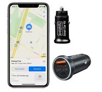 Hidden GPS Car Tracker Charger Adapter with USB A and USB C Charging, iOS Only, No Subscription Needed, Real Time Tracking Plug & Play Work Only With iPhone and While Adapter is ON