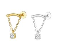 Hidden Helix Earring Dangle Dangle Drop Tassel Chain Earring Copper Hidden Spiral Earrings Floating Helix Jewelry, Brass, No Gemstone, Brass, No Gemstone