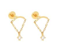 Hidden Helix Earrings Dangle - Forward & Vertical Helix Cartilage Jewelry for Adults, Hypoallergenic Metal Cartilage Earrings with Secure Locking Backs, Modern Helix Piercing Jewelry for Women & Men