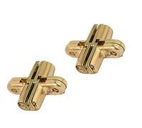 Hidden Hinge, 1pair Invisible Hinge 180 Degree Gold Zinc Alloy Invisible Folding Door Cross Hidden
