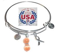 Hidden Hollow Beads Cancer Awareness Bangle Bracelet Women Handmade USA, Multi Color Ribbon Beaded Jewelry, Survivor Support Gift, Caregiver Appreciation, Fundraiser Event Campaign Accessory