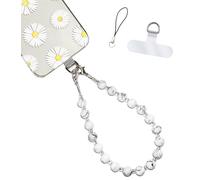 Hidden Hollow Beads Cell phone charm Wrist strap tether tab wristlet anti-drop hands free fits most cases and accessories (Howlite Stone)