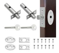 Hidden Internal Door Lock with Star Key, 2 Pairs Mortice Lock, Door Locks for Internal Doors, Star Key Locks, Dead Bolt for Bedroom Doors, Bedroom Security Bolt, Security Deadbolt with Matching Screws