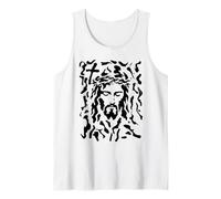 Hidden Jesus Face Optical Illusion Christian Tank Top