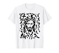 Hidden Jesus Face Optical Illusion Christian Value Graphic T-Shirt