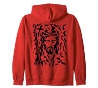Hidden Jesus Face Optical Illusion Christian Zip Hoodie