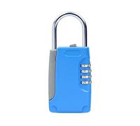 Hidden Key Safe Box, 4-Digital Password Combination Lock with Hook Mini Metal Secret Box for Home Villa Caravan(Blu)