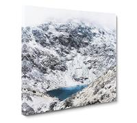 Hidden Lake In Snowdonia North Wales Canvas Print | Gallery Wrapped 30mm Frame Wall Art | 14x14 inches | Ready to Hang | Modern Landscape Picture | Living Room Bedroom Lounge Office