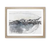 Hidden Lake In Whistler Canada In Abstract Modern Art Framed Print | A3 Oak Framed Wall Art | Ready to Hang | Abstract Landscape Picture | Living Room Bedroom Lounge Office