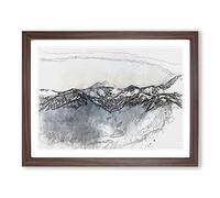 Hidden Lake In Whistler Canada In Abstract Modern Art Framed Wall Art Print, Ready to Hang Picture for Living Room Bedroom Home Office Décor, Walnut A4 (34 x 25 cm)