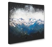 Hidden Lake in Whistler Canada Paint Splash Canvas Print | Gallery Wrapped 30mm Frame Wall Art | 20x20 inches | Ready to Hang | Modern Landscape Picture | Living Room Bedroom Lounge Office