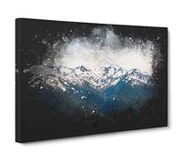 Hidden Lake in Whistler Canada Paint Splash Canvas Print | Gallery Wrapped 30mm Frame Wall Art | 30x20 inches | Ready to Hang | Modern Landscape Picture | Living Room Bedroom Lounge Office