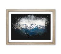 Hidden Lake in Whistler Canada Paint Splash Framed Print | A2 Oak Framed Wall Art | Ready to Hang | Modern Landscape Picture | Living Room Bedroom Lounge Office