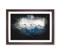 Hidden Lake in Whistler Canada Paint Splash Framed Print | A2 Walnut Framed Wall Art | Ready to Hang | Modern Landscape Picture | Living Room Bedroom Lounge Office