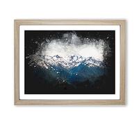 Hidden Lake In Whistler Canada Paint Splash Modern Art Framed Print | A2 Oak Framed Wall Art | Ready to Hang | Modern Landscape Picture | Living Room Bedroom Lounge Office