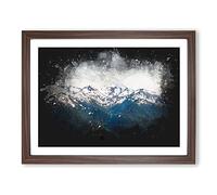 Hidden Lake In Whistler Canada Paint Splash Modern Art Framed Print | A3 Walnut Framed Wall Art | Ready to Hang | Modern Landscape Picture | Living Room Bedroom Lounge Office
