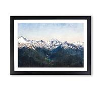 Hidden Lake in Whistler Canada Painting Framed Print | A2 Black Framed Wall Art | Ready to Hang | Modern Landscape Picture | Living Room Bedroom Lounge Office