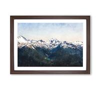 Hidden Lake in Whistler Canada Painting Framed Print | A2 Walnut Framed Wall Art | Ready to Hang | Modern Landscape Picture | Living Room Bedroom Lounge Office