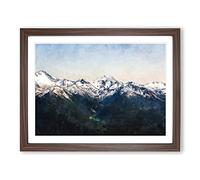 Hidden Lake In Whistler Canada Painting Modern Art Framed Print | A4 Walnut Framed Wall Art | Ready to Hang | Modern Landscape Picture | Living Room Bedroom Lounge Office