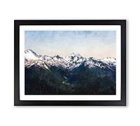 Hidden Lake In Whistler Canada Painting Modern Art Framed Wall Art Print, Ready to Hang Picture for Living Room Bedroom Home Office Décor, Black A2 (64 x 46 cm)