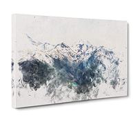 Hidden Lake in Whistler Canada Watercolour Canvas Print | Gallery Wrapped 30mm Frame Wall Art | 30x20 inches | Ready to Hang | Modern Landscape Picture | Living Room Bedroom Lounge Office