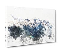 Hidden Lake In Whistler Canada Watercolour Canvas Print | Gallery Wrapped 30mm Frame Wall Art | 30x20 inches | Ready to Hang | Modern Landscape Picture | Living Room Bedroom Lounge Office